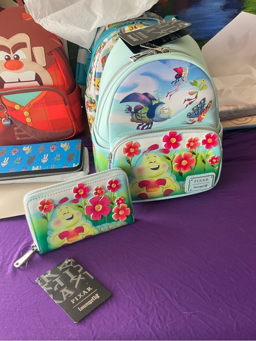 Disney Pixar Loungefly A Bugs Life Backpack & Wallet Set NWT